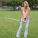 Leonardo DiCaprio’s model girlfriend Kelly Rohrbach flaunts her golf skills